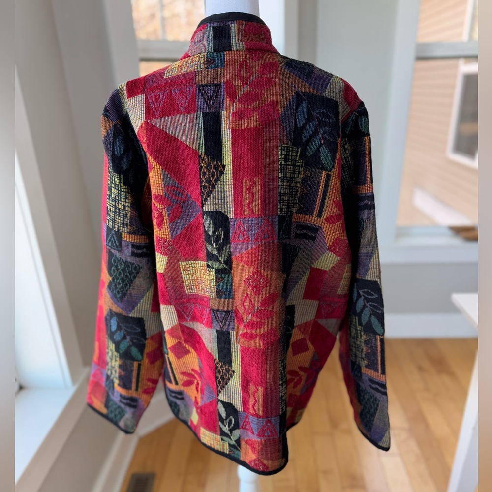 Vintage Coldwater Creek Colorful Tapestry Jacket Size 2X - Picture 10 of 12